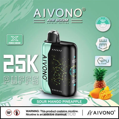 Aivono AIM BOOM 25000 ananas mangue aigre 88PBH351 - Aivono Puffs