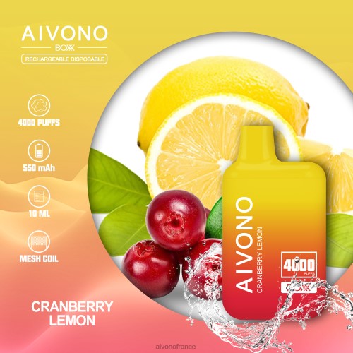 Aivono AIM BOXX 4000 citron canneberge 88PBH218 - Aivono Vapes
