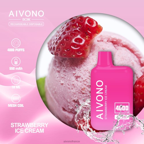 Aivono AIM BOXX 4000 glace à la fraise 88PBH221 - Aivono Puffs