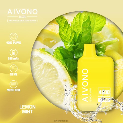 Aivono AIM BOXX 4000 menthe citronnée 88PBH230 - Aivono Vape France