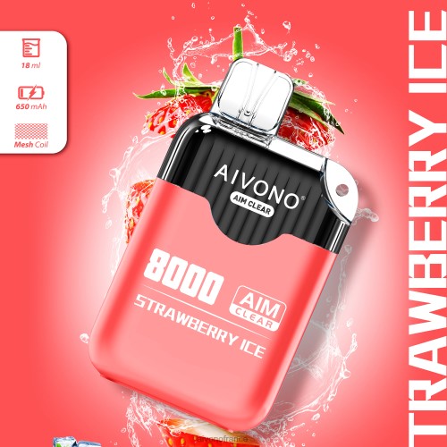 Aivono AIM CLEAR 8000 glace à la fraise 88PBH205 - Aivono Vape France