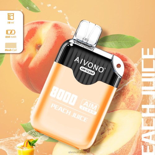 Aivono AIM CLEAR 8000 jus de pêche 88PBH203 - Aivono Vapes
