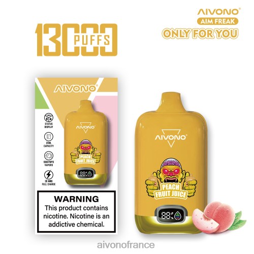 Aivono AIM FREAK 13000 jus de pêche 88PBH245 - Aivono Vape France