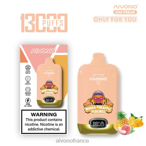 Aivono AIM FREAK 13000 pêches mangue ananas 88PBH250 - Aivono Vape France