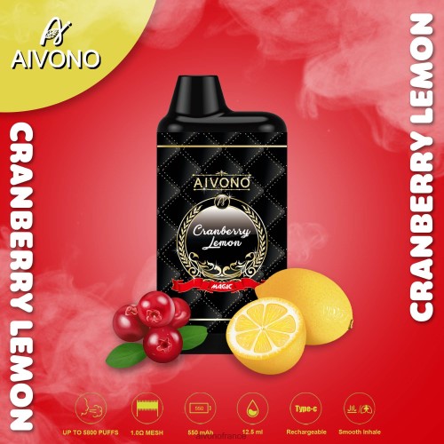 Aivono AIM MAGIC cigarette de boîte de 5800 bouches citron canneberge 88PBH89 - Aivono France