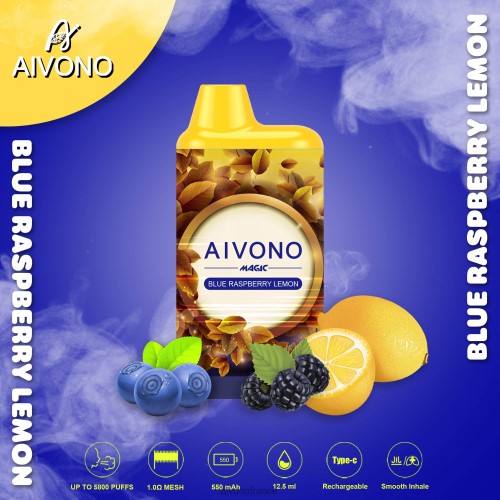Aivono AIM MAGIC cigarette de boîte de 5800 bouches citron framboise bleue 88PBH91 - Aivono Puffs