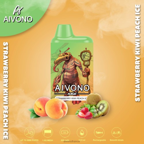 Aivono AIM MAGIC cigarette de boîte de 5800 bouches glace à la pêche fraise kiwi 88PBH96 - Aivono Puffs