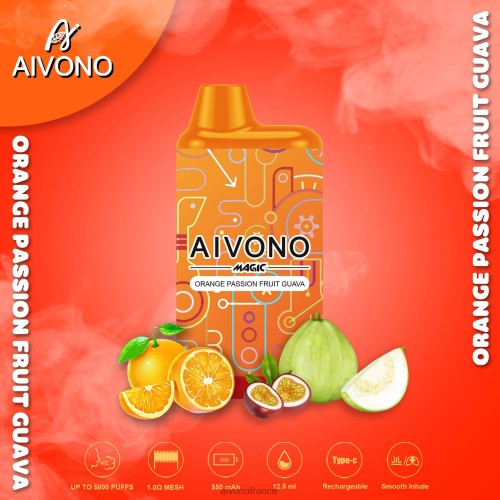Aivono AIM MAGIC cigarette de boîte de 5800 bouches goyave orange fruit de la passion 88PBH90 - Aivono Vape France
