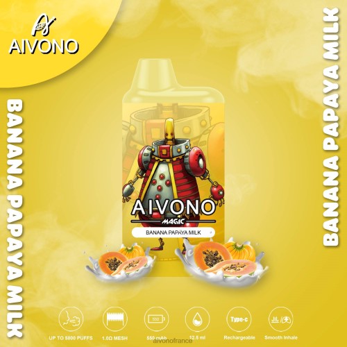 Aivono AIM MAGIC cigarette de boîte de 5800 bouches lait de banane et de papaye 88PBH94 - Aivono France