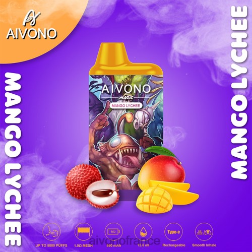Aivono AIM MAGIC cigarette de boîte de 5800 bouches litchi mangue 88PBH98 - Aivono Vapes