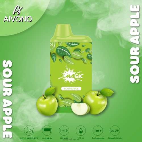 Aivono AIM MAGIC cigarette de boîte de 5800 bouches pomme aigre 88PBH87 - Aivono Vape