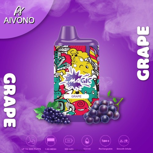 Aivono AIM MAGIC cigarette de boîte de 5800 bouches raisin 88PBH92 - Aivono Vape
