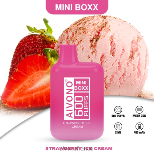 Aivono AIM MINI BOXX 600 glace à la fraise 88PBH232 - Aivono Vape
