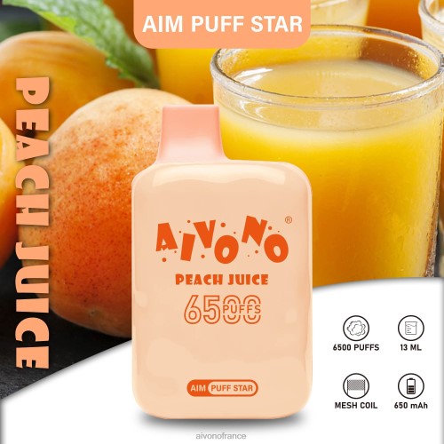 Aivono AIM PUFF STAR 6500 jus de pêche 88PBH289 - Aivono France