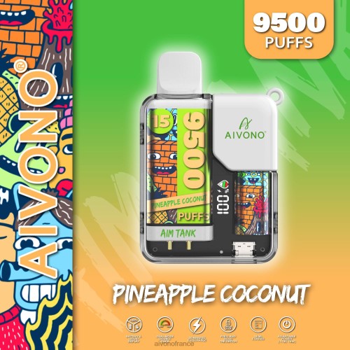 Aivono AIM TANK 9500 ananas noix de coco 88PBH40 - Aivono Vape France