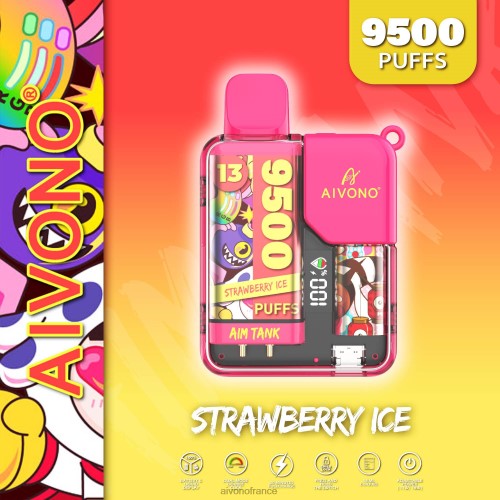 Aivono AIM TANK 9500 glace à la fraise 88PBH38 - Aivono Vapes