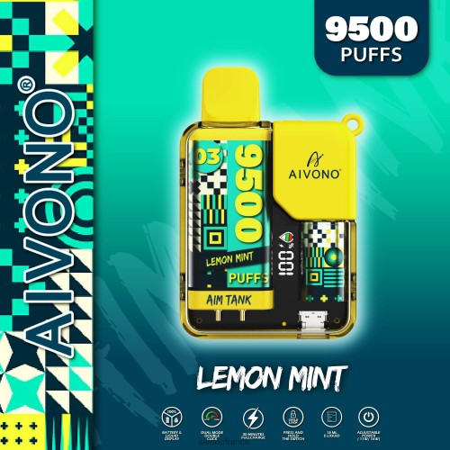 Aivono AIM TANK 9500 menthe citronnée 88PBH35 - Aivono Vape France