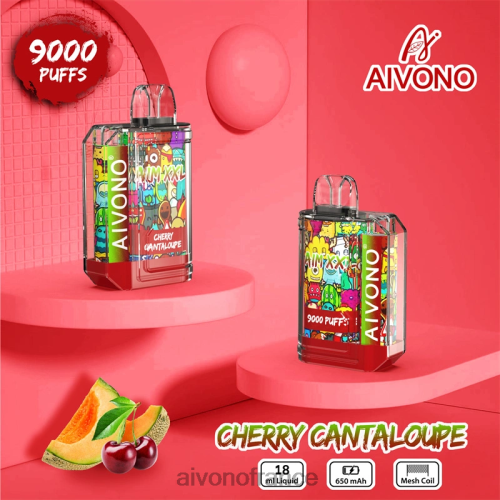 Aivono AIM XXL Autocollant bouche 9000 transparent cantaloup cerise 88PBH57 - Aivono Vape