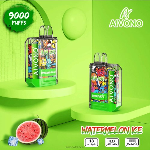 Aivono AIM XXL Autocollant bouche 9000 transparent glace à la pastèque 88PBH48 - Aivono Vapes