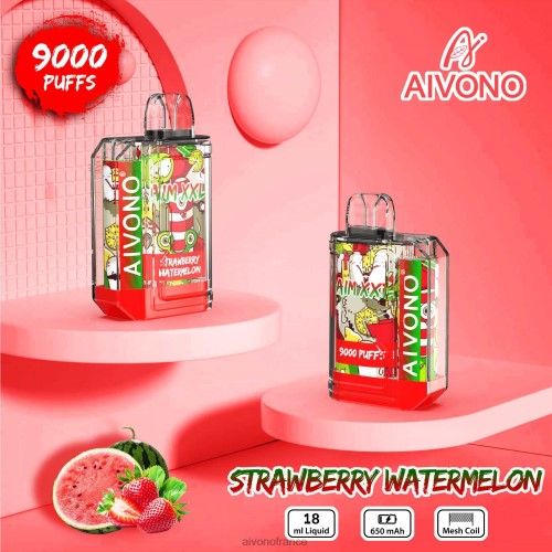 Aivono AIM XXL Autocollant bouche 9000 transparent pastèque fraise 88PBH53 - Aivono Vapes