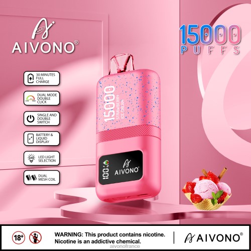 Aivono AIM magic 15000 glace à la fraise 88PBH66 - Aivono Puffs