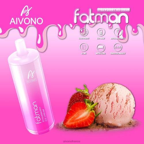 Aivono FATMAN 6800 glace à la fraise 88PBH21 - Aivono Puffs