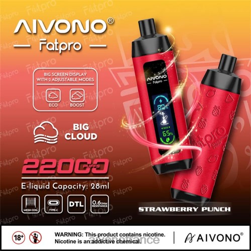 Aivono Fatpro 22000 punch aux fraises 88PBH8 - Aivono Vapes