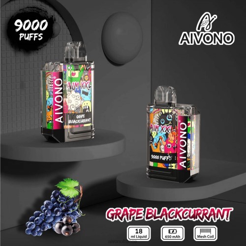 Aivono AIM XXL Autocollant bouche 9000 transparent raisin cassis 88PBH56 - Aivono Puffs