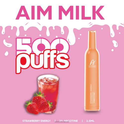 Aivono AIM MILK 500 énergie fraise 88PBH266 - Aivono Puffs